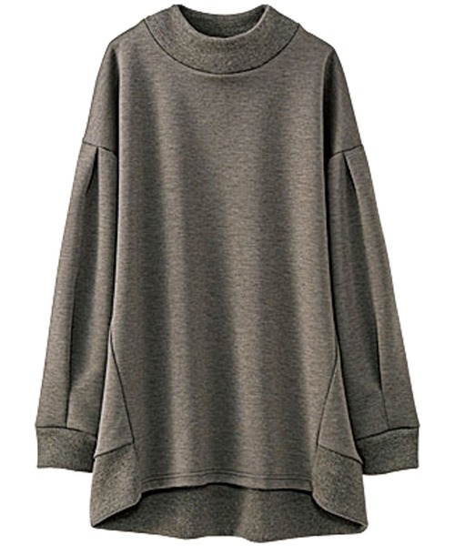 BELLUNA PLUS(ベルーナ)の「柔らかとろみ素材リブ使いプルオーバー(Tシャツ/カットソー・レディース・ピンク/ブルー/アイボリー/チャコール・MEDIUM/LARGE/X-LARGE)」の3枚目の写真