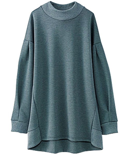 BELLUNA PLUS(ベルーナ)の「柔らかとろみ素材リブ使いプルオーバー(Tシャツ/カットソー・レディース・ピンク/ブルー/アイボリー/チャコール・MEDIUM/LARGE/X-LARGE)」の6枚目の写真