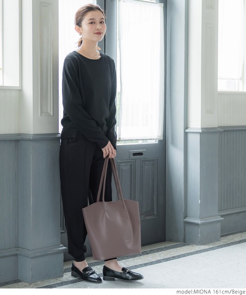 coca（coca）（コカ）の「フェイクレザートートバッグ（トートバッグ・レディース・ブラック/ベージュ・ONE SIZE）」の11枚目の写真