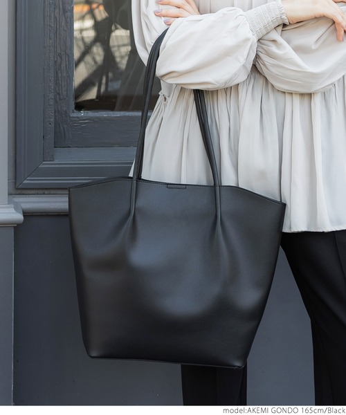 coca（coca）（コカ）の「フェイクレザートートバッグ（トートバッグ・レディース・ブラック/ベージュ・ONE SIZE）」の6枚目の写真