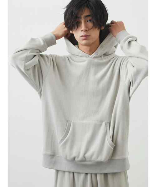 CRAFT STANDARD BOUTIQUE（クラフトスタンダードブティック）の「Wフェイスベロアカットパーカー（パーカー・メンズ・カーキ/ブラック/グレー・M/L/LL）」の16枚目の写真