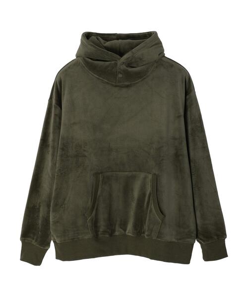 CRAFT STANDARD BOUTIQUE（クラフトスタンダードブティック）の「Wフェイスベロアカットパーカー（パーカー・メンズ・カーキ/ブラック/グレー・M/L/LL）」の14枚目の写真