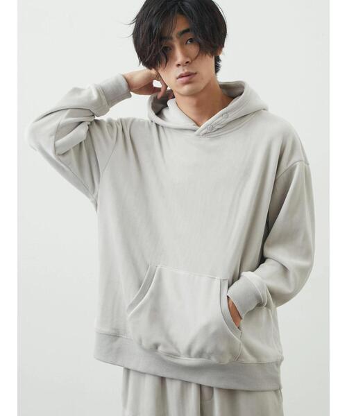 CRAFT STANDARD BOUTIQUE（クラフトスタンダードブティック）の「Wフェイスベロアカットパーカー（パーカー・メンズ・カーキ/ブラック/グレー・M/L/LL）」の13枚目の写真