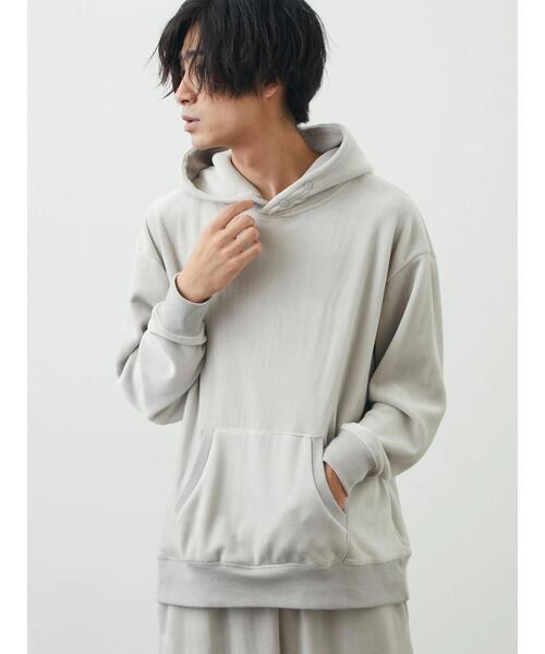 CRAFT STANDARD BOUTIQUE（クラフトスタンダードブティック）の「Wフェイスベロアカットパーカー（パーカー・メンズ・カーキ/ブラック/グレー・M/L/LL）」の12枚目の写真