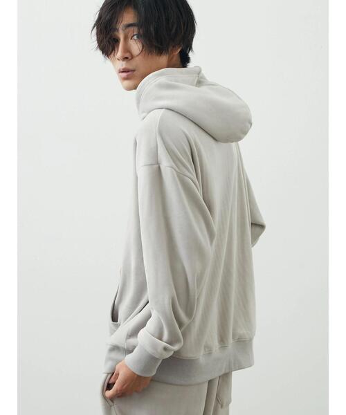 CRAFT STANDARD BOUTIQUE（クラフトスタンダードブティック）の「Wフェイスベロアカットパーカー（パーカー・メンズ・カーキ/ブラック/グレー・M/L/LL）」の9枚目の写真