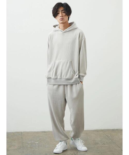 CRAFT STANDARD BOUTIQUE（クラフトスタンダードブティック）の「Wフェイスベロアカットパーカー（パーカー・メンズ・カーキ/ブラック/グレー・M/L/LL）」の8枚目の写真