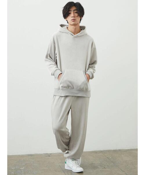CRAFT STANDARD BOUTIQUE（クラフトスタンダードブティック）の「Wフェイスベロアカットパーカー（パーカー・メンズ・カーキ/ブラック/グレー・M/L/LL）」の7枚目の写真