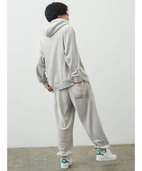 CRAFT STANDARD BOUTIQUE（クラフトスタンダードブティック）の「Wフェイスベロアカットパーカー（パーカー・メンズ・カーキ/ブラック/グレー・M/L/LL）」の4枚目の写真