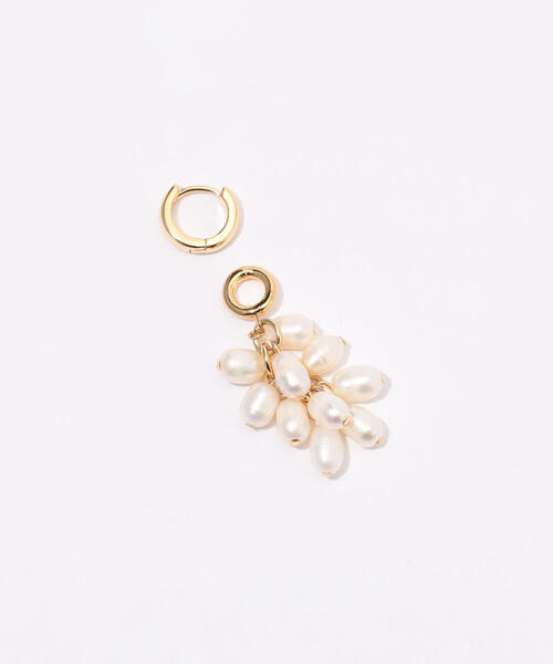 【別注】Kenneth Jay Lane×TOMORROWLAND 2-way パール フープピアス