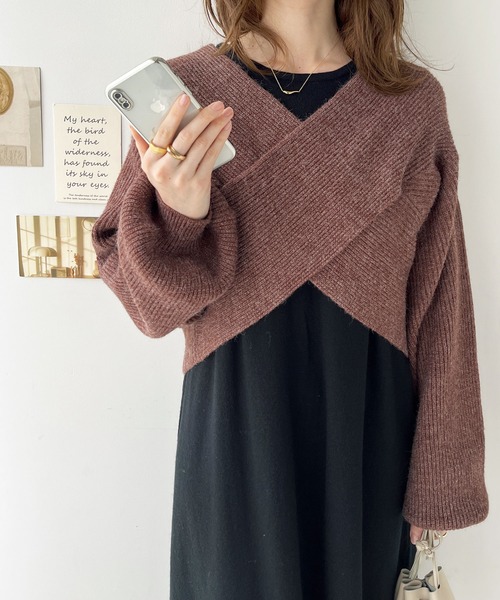 GeeRA（ジーラ）の「マルチウェイクロスニットワンピース（ワンピース・レディース・サンドグレー/ブラック・MEDIUM/LARGE）」の3枚目の写真