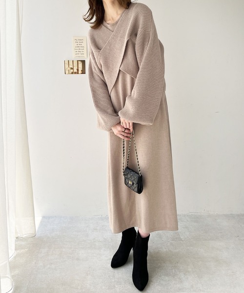 GeeRA（ジーラ）の「マルチウェイクロスニットワンピース（ワンピース・レディース・サンドグレー/ブラック・MEDIUM/LARGE）」の10枚目の写真
