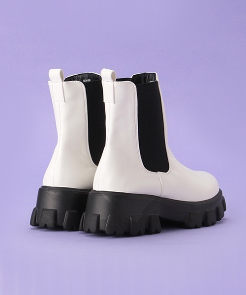 LOVETOXIC（ラブトキシック）の「厚底サイドゴアブーツ（ブーツ・キッズ・オフホワイト/ブラック・S/M/L）」の6枚目の写真