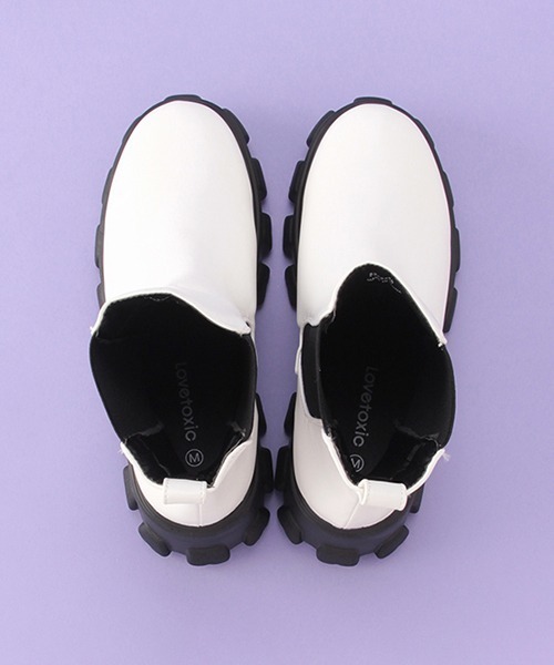 LOVETOXIC（ラブトキシック）の「厚底サイドゴアブーツ（ブーツ・キッズ・オフホワイト/ブラック・S/M/L）」の11枚目の写真