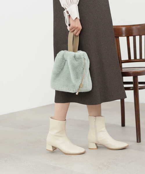 N.（N. Natural Beauty Basic）（エヌエヌナチュラルビューティーベーシック）の「【横田ひかるさん着用】フェイクファーワンハンドル巾着トートバッグ（トートバッグ・レディース・グレー/ライトグリーン・ﾌﾘ-）」の16枚目の写真