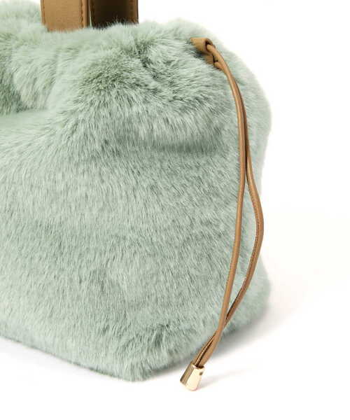 N.（N. Natural Beauty Basic）（エヌエヌナチュラルビューティーベーシック）の「【横田ひかるさん着用】フェイクファーワンハンドル巾着トートバッグ（トートバッグ・レディース・グレー/ライトグリーン・ﾌﾘ-）」の18枚目の写真