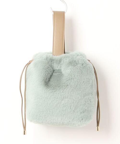 N.（N. Natural Beauty Basic）（エヌエヌナチュラルビューティーベーシック）の「【横田ひかるさん着用】フェイクファーワンハンドル巾着トートバッグ（トートバッグ・レディース・グレー/ライトグリーン・ﾌﾘ-）」の3枚目の写真