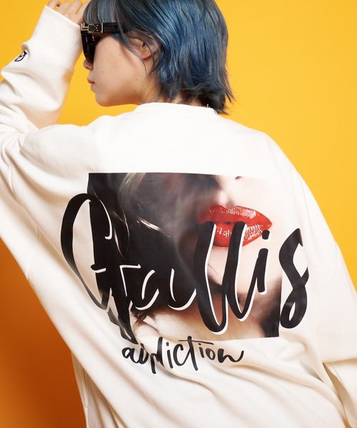 GALLIS ADDICTION(ガリスアディクション)の「GA LIPS-PHOTO CREW(スウェット・メンズ・ホワイト/ブラック・M/L)」の12枚目の写真
