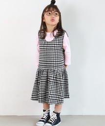 coca（coca） | キッズ 親子お揃い モッサチェック柄 ギャザー ジャンパースカート(ジャンパースカート)