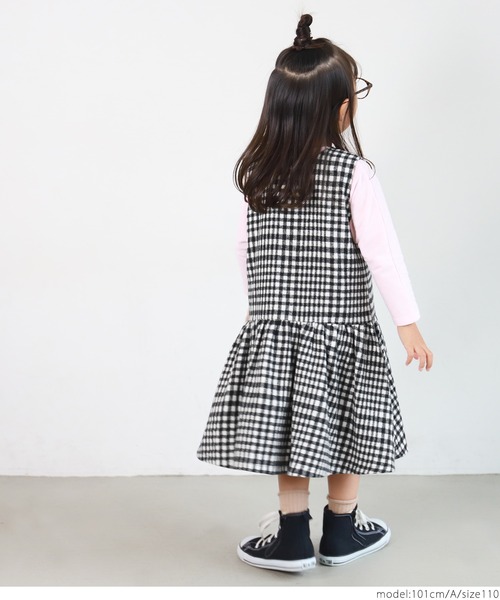 coca（coca）（コカ）の「キッズ 親子お揃い モッサチェック柄 ギャザー ジャンパースカート（ジャンパースカート・キッズ・A/B・110/130/120/100/140）」の7枚目の写真