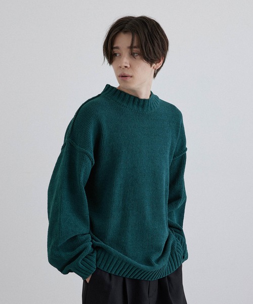 JUNRED（ジュンレッド）の「モールニットモックネックプルオーバー（ニット/セーター・メンズ・オフホワイト/ブラック/グリーン・M/L/LL）」の3枚目の写真