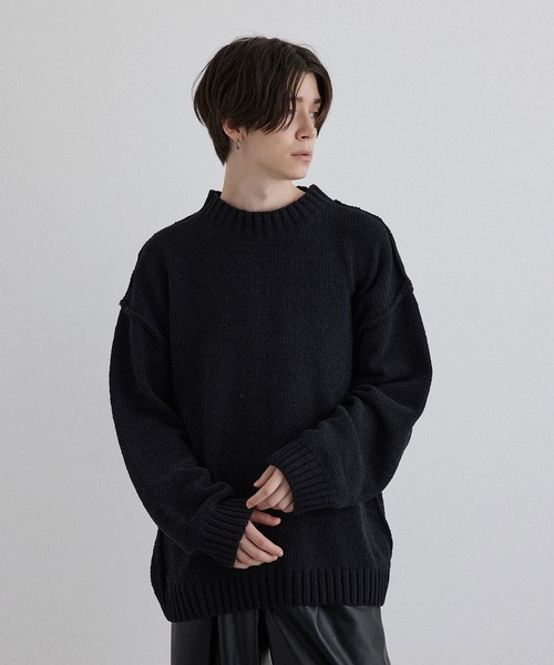 JUNRED（ジュンレッド）の「モールニットモックネックプルオーバー（ニット/セーター・メンズ・オフホワイト/ブラック/グリーン・M/L/LL）」の4枚目の写真