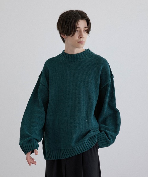 JUNRED（ジュンレッド）の「モールニットモックネックプルオーバー（ニット/セーター・メンズ・オフホワイト/ブラック/グリーン・M/L/LL）」の9枚目の写真