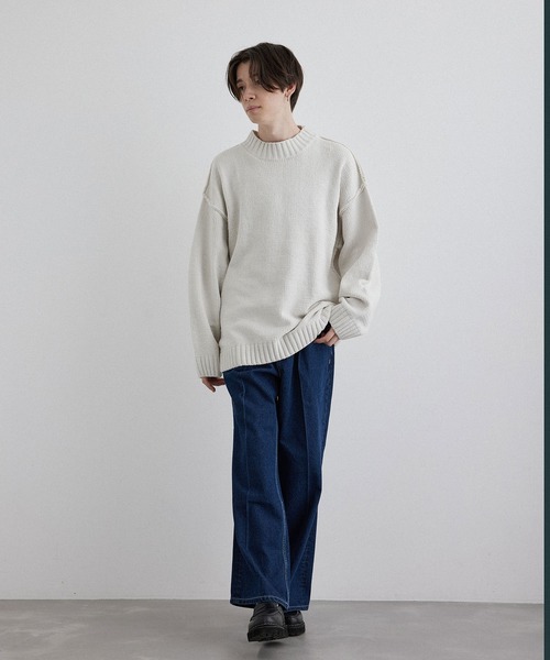 JUNRED（ジュンレッド）の「モールニットモックネックプルオーバー（ニット/セーター・メンズ・オフホワイト/ブラック/グリーン・M/L/LL）」の13枚目の写真