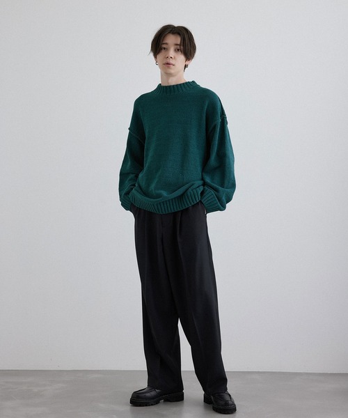 JUNRED（ジュンレッド）の「モールニットモックネックプルオーバー（ニット/セーター・メンズ・オフホワイト/ブラック/グリーン・M/L/LL）」の14枚目の写真