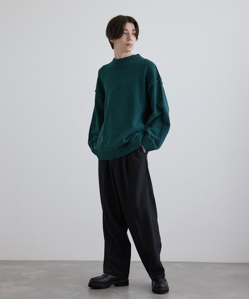 JUNRED（ジュンレッド）の「モールニットモックネックプルオーバー（ニット/セーター・メンズ・オフホワイト/ブラック/グリーン・M/L/LL）」の15枚目の写真