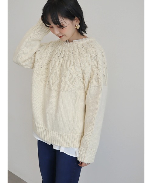 セール】2WAYポコポコケーブルニットカーディガン（カーディガン