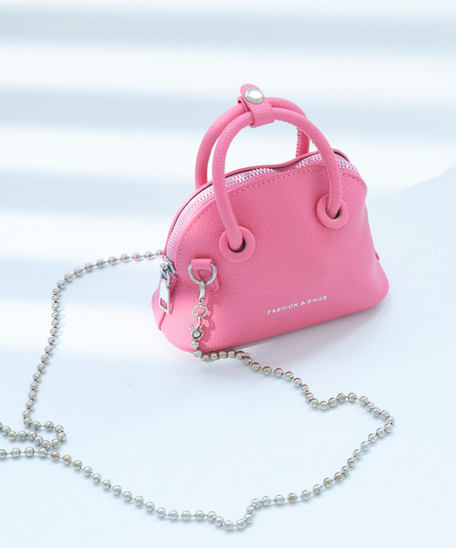 macaroni edge（マカロニエッジ）の「〈macaroni edge/マカロニエッジ〉マイクロミニバッグ ドームバッグ チェーンショルダーストラップ（ショルダーバッグ・レディース・ブラック/ライム/パープル/ピンク/ピンク系その他・ONE SIZE）」の14枚目の写真