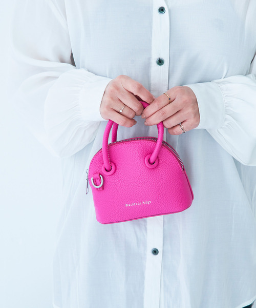 macaroni edge（マカロニエッジ）の「〈macaroni edge/マカロニエッジ〉マイクロミニバッグ ドームバッグ チェーンショルダーストラップ（ショルダーバッグ・レディース・ブラック/ライム/パープル/ピンク/ピンク系その他・ONE SIZE）」の16枚目の写真