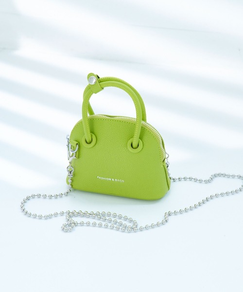 macaroni edge（マカロニエッジ）の「〈macaroni edge/マカロニエッジ〉マイクロミニバッグ ドームバッグ チェーンショルダーストラップ（ショルダーバッグ・レディース・ブラック/ライム/パープル/ピンク/ピンク系その他・ONE SIZE）」の12枚目の写真