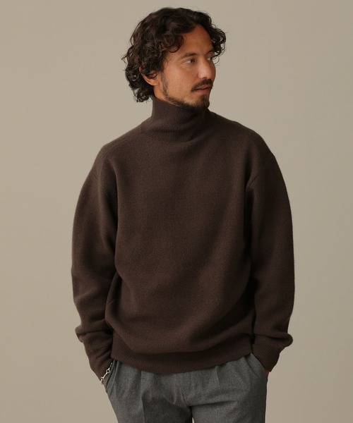 NANO universe(ナノユニバース)の「LB.03/カシミヤミックススムースタートルニット(ニット/セーター・メンズ・オフホワイト/ブラウン/レッド/チャコール・M/S/L)」の3枚目の写真