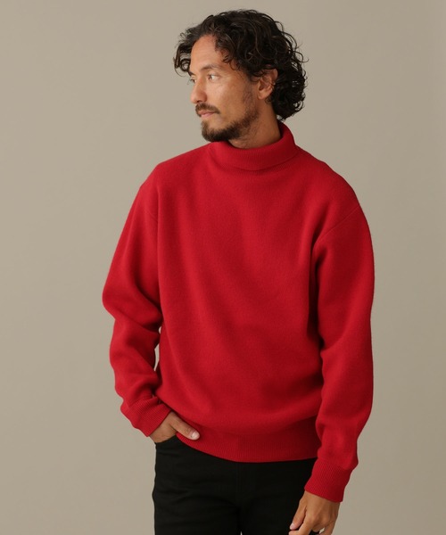 NANO universe(ナノユニバース)の「LB.03/カシミヤミックススムースタートルニット(ニット/セーター・メンズ・オフホワイト/ブラウン/レッド/チャコール・M/S/L)」の4枚目の写真