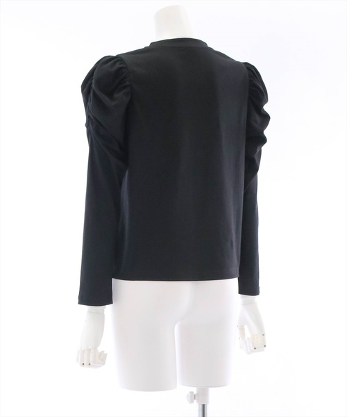 clear（クリア）の「長袖袖ギャザー刺繍カットソー（Tシャツ/カットソー・レディース・オフホワイト/ブラック・F）」の7枚目の写真