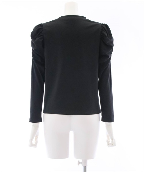 clear（クリア）の「長袖袖ギャザー刺繍カットソー（Tシャツ/カットソー・レディース・オフホワイト/ブラック・F）」の4枚目の写真