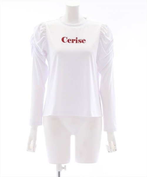 clear（クリア）の「長袖袖ギャザー刺繍カットソー（Tシャツ/カットソー・レディース・オフホワイト/ブラック・F）」の15枚目の写真