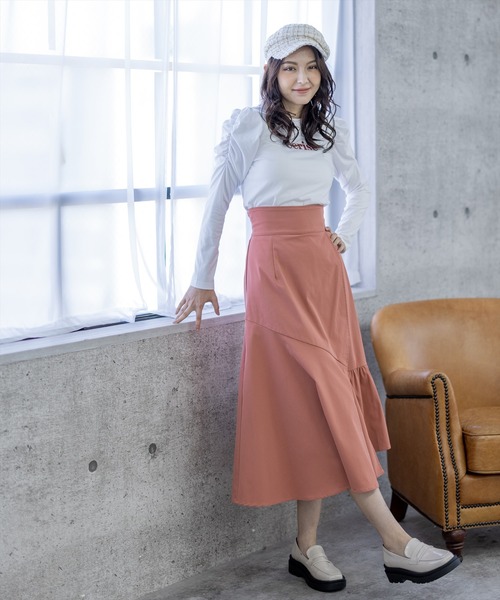 clear（クリア）の「長袖袖ギャザー刺繍カットソー（Tシャツ/カットソー・レディース・オフホワイト/ブラック・F）」の12枚目の写真