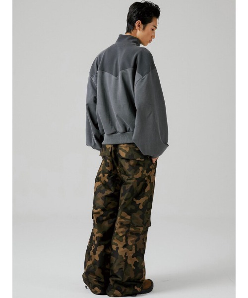 ESC STUDIO（イーエスシースタジオ）の「【ESC STUDIO/イーエスシースタジオ】half zipup mtm / ハーフジップ ハーフジップアップ スウェットシャツ ハイネック スウェット トレーナー 秋服 冬服 長袖トップス（スウェット・メンズ・グレー/グリーン・ONE SIZE）」の9枚目の写真