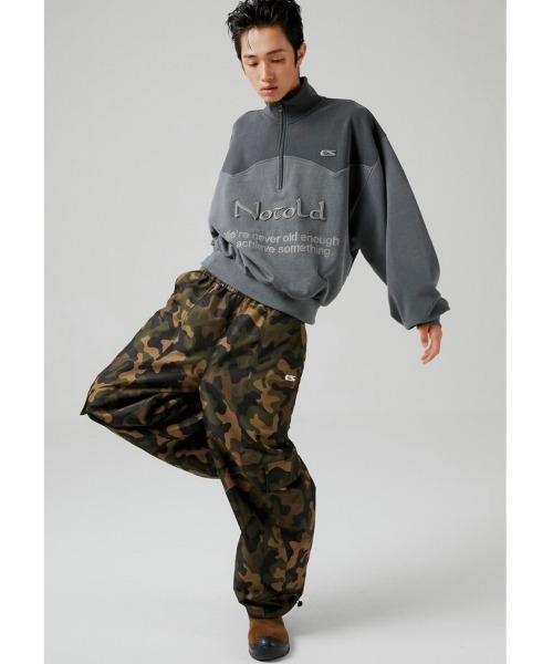 ESC STUDIO（イーエスシースタジオ）の「【ESC STUDIO/イーエスシースタジオ】half zipup mtm / ハーフジップ ハーフジップアップ スウェットシャツ ハイネック スウェット トレーナー 秋服 冬服 長袖トップス（スウェット・メンズ・グレー/グリーン・ONE SIZE）」の11枚目の写真