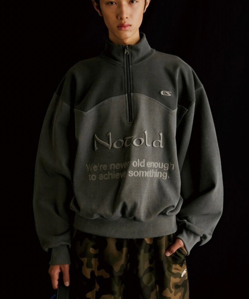 ESC STUDIO（イーエスシースタジオ）の「【ESC STUDIO/イーエスシースタジオ】half zipup mtm / ハーフジップ ハーフジップアップ スウェットシャツ ハイネック スウェット トレーナー 秋服 冬服 長袖トップス（スウェット・メンズ・グレー/グリーン・ONE SIZE）」の8枚目の写真