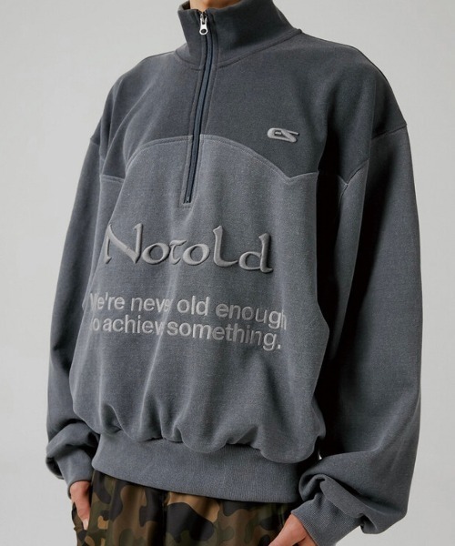 ESC STUDIO（イーエスシースタジオ）の「【ESC STUDIO/イーエスシースタジオ】half zipup mtm / ハーフジップ ハーフジップアップ スウェットシャツ ハイネック スウェット トレーナー 秋服 冬服 長袖トップス（スウェット・メンズ・グレー/グリーン・ONE SIZE）」の5枚目の写真