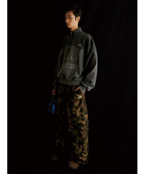 ESC STUDIO（イーエスシースタジオ）の「【ESC STUDIO/イーエスシースタジオ】half zipup mtm / ハーフジップ ハーフジップアップ スウェットシャツ ハイネック スウェット トレーナー 秋服 冬服 長袖トップス（スウェット・メンズ・グレー/グリーン・ONE SIZE）」の12枚目の写真