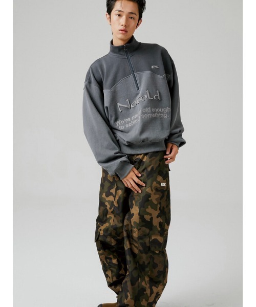 ESC STUDIO（イーエスシースタジオ）の「【ESC STUDIO/イーエスシースタジオ】half zipup mtm / ハーフジップ ハーフジップアップ スウェットシャツ ハイネック スウェット トレーナー 秋服 冬服 長袖トップス（スウェット・メンズ・グレー/グリーン・ONE SIZE）」の10枚目の写真