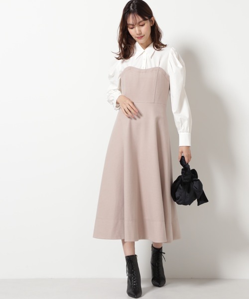 JILL STUART（ジルスチュアート）の「◆＜Ｅｎｄｙ　ＲＯＢＥ＞ユリアドレス（ワンピース・レディース・ベージュ/ブラック・2/0）」の2枚目の写真