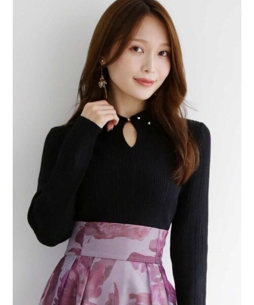 MERCURYDUO（マーキュリーデュオ）の「3WAYボタンニット（ニット/セーター・レディース・ブラック/オフホワイト/イエロー/ベージュ・FREE）」の5枚目の写真