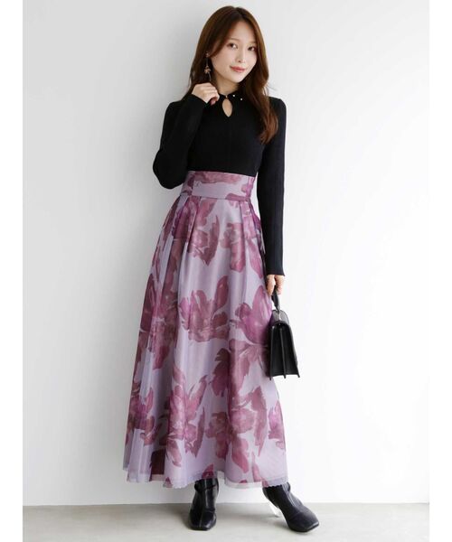 MERCURYDUO（マーキュリーデュオ）の「3WAYボタンニット（ニット/セーター・レディース・ブラック/オフホワイト/イエロー/ベージュ・FREE）」の6枚目の写真