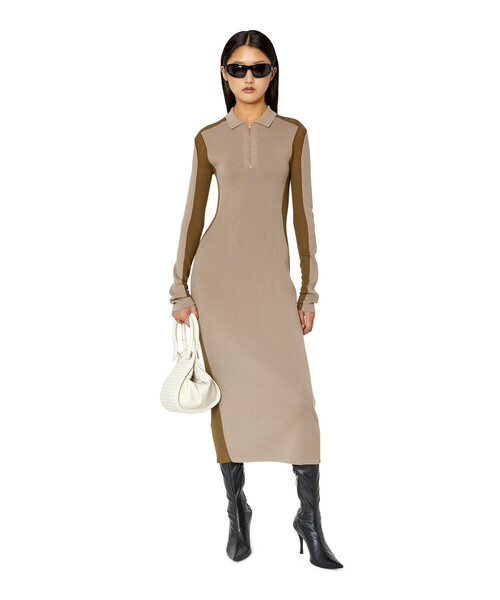 DIESEL(ディーゼル)の「レディース ドレス 長袖 リブ ワンピース(ワンピース・レディース・ベージュ/ブラック・MEDIUM/LARGE/SMALL/X-SMALL)」の15枚目の写真