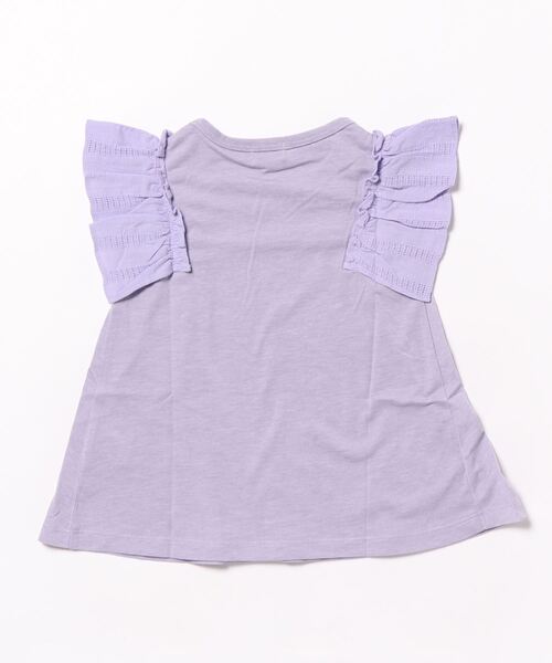 trois lapins kp(トロワラパンケーピー)の「袖フリル 天竺半袖Tシャツ(100~130cm)(Tシャツ/カットソー・キッズ・オフホワイト/ラベンダー・120cm/130cm/110cm/100cm)」の10枚目の写真